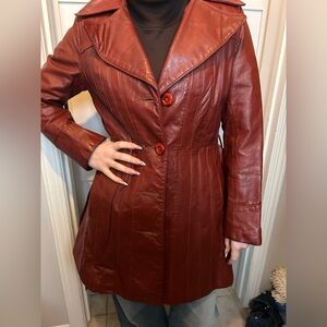70s Women's Leather Belted Jacket